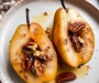 Baked pears recipe with honey, cinnamon & pecans
