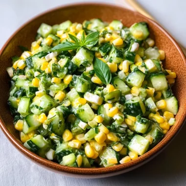 Basil Chive Cucumber & Corn Salad