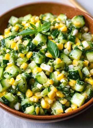 Basil Chive Cucumber & Corn Salad