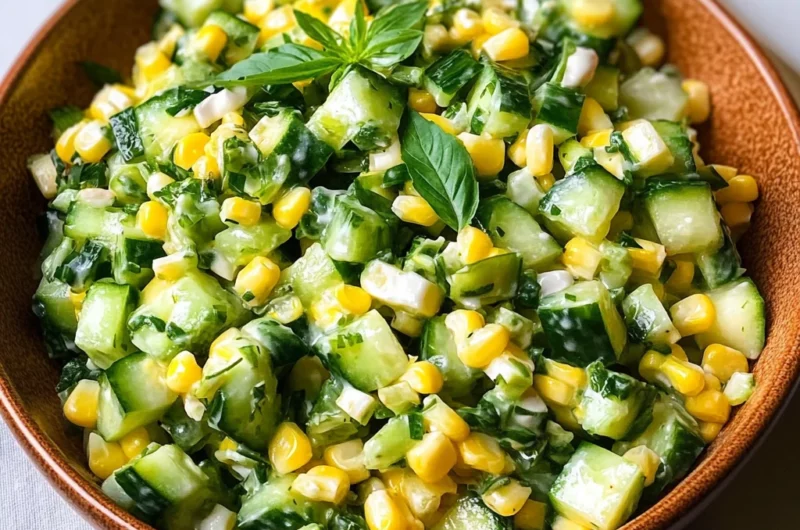 Basil Chive Cucumber & Corn Salad