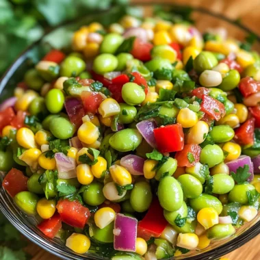 Edamame Salad with Cilantro Lime Dressing