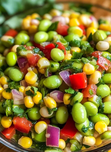 Edamame Salad with Cilantro Lime Dressing