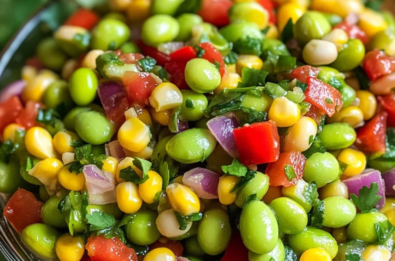 Edamame Salad with Cilantro Lime Dressing