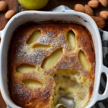 French Almond Pear Gratin (Gluten-free)