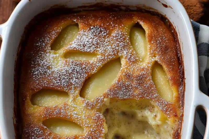 French Almond Pear Gratin (Gluten-free)
