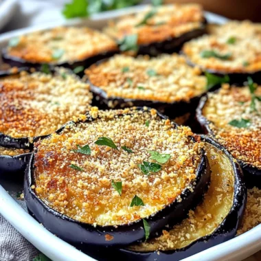 Garlic Parmesan Baked Eggplant