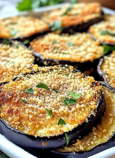 Garlic Parmesan Baked Eggplant