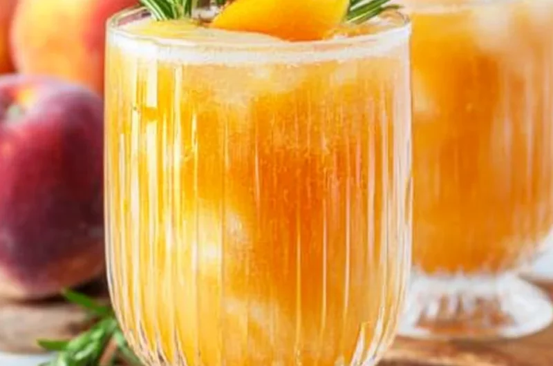 Ginger Peach Sparkler Mocktail Recipe