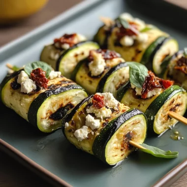 Goat Cheese Grilled Zucchini Rolls