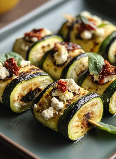 Goat Cheese Grilled Zucchini Rolls