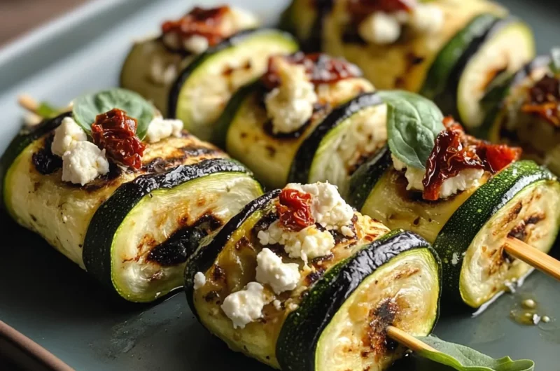 Goat Cheese Grilled Zucchini Rolls