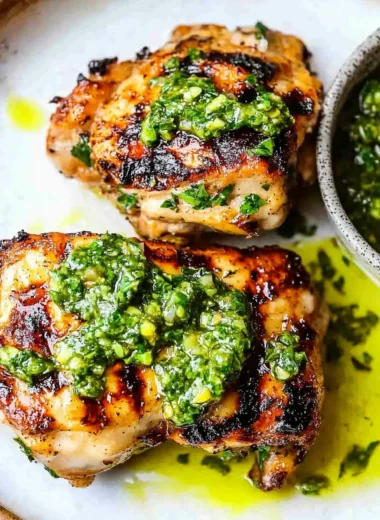 Grilled Chicken Thighs with Chimichurri