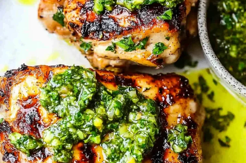 Grilled Chicken Thighs with Chimichurri