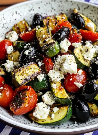 Grilled Zucchini Greek Salad