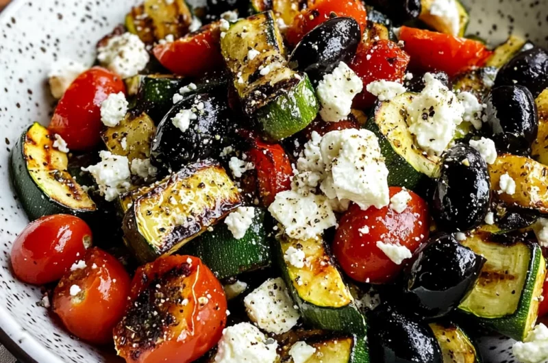 Grilled Zucchini Greek Salad