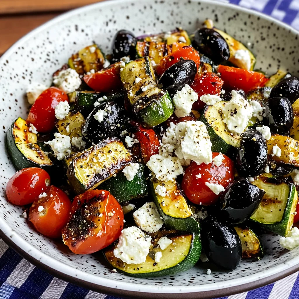 Grilled Zucchini Greek Salad