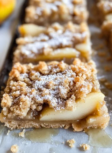 Healthy Pear Crumb Bars