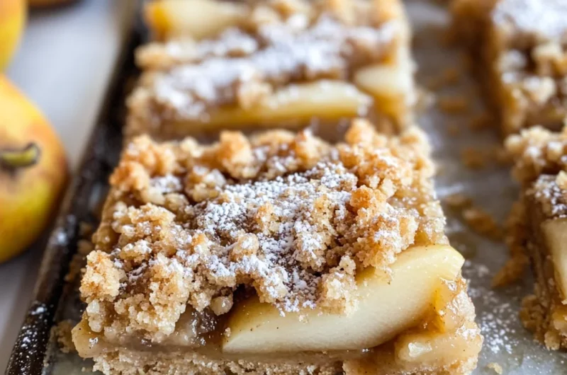 Healthy Pear Crumb Bars