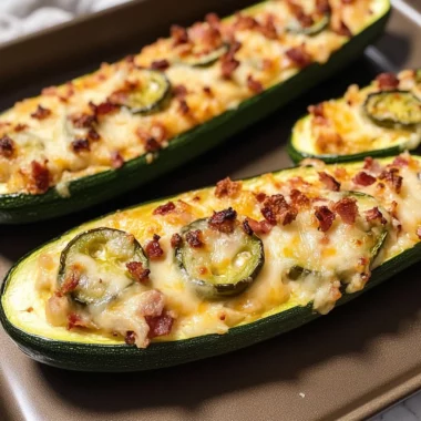 Jalapeno Popper Zucchini Boats