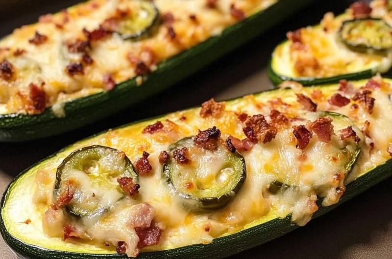 Jalapeno Popper Zucchini Boats