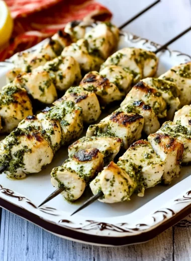 Lemon Pesto Chicken Kabobs