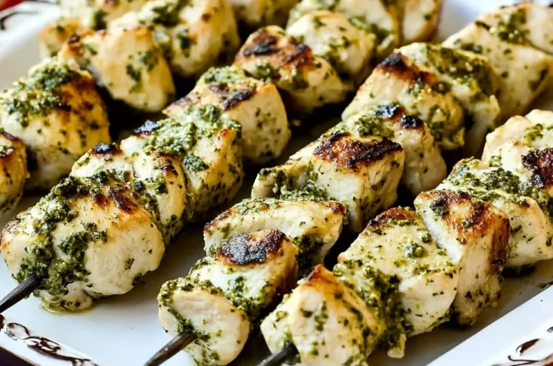 Lemon Pesto Chicken Kabobs