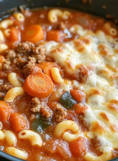 One Pot Beef and Tomato Macaroni Soup