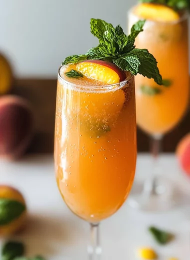 Peach Bellini Mocktail Recipe