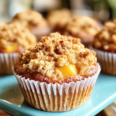 Peach Recipes: Easy Peach Crumb Topping Muffins