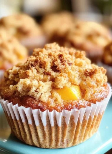 Peach Recipes: Easy Peach Crumb Topping Muffins