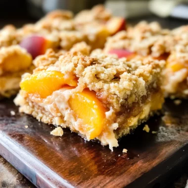 Peaches and Cream Crumble Bars