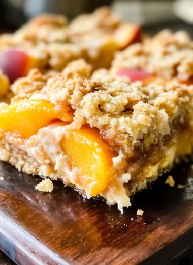 Peaches and Cream Crumble Bars