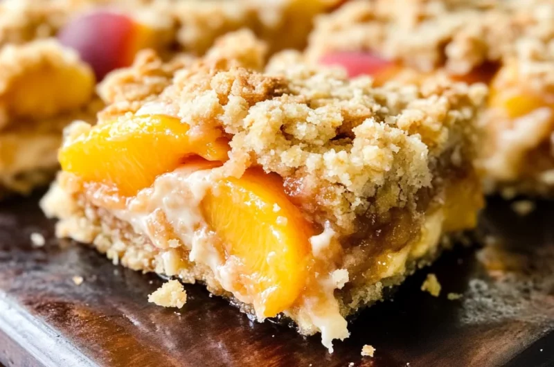 Peaches and Cream Crumble Bars
