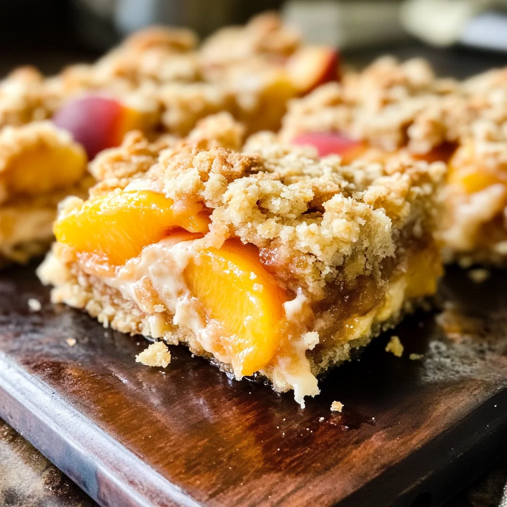 Peaches and Cream Crumble Bars