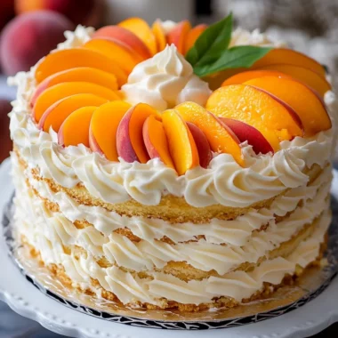 Peaches and Cream Layer Cake