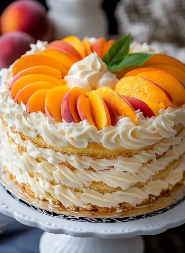 Peaches and Cream Layer Cake