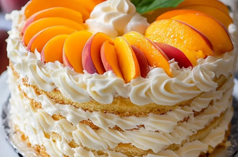 Peaches and Cream Layer Cake