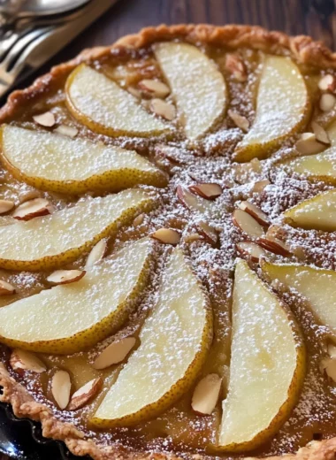 Pear And Almond Crustless Tart - Gluten Free. Impressive And Super Easy