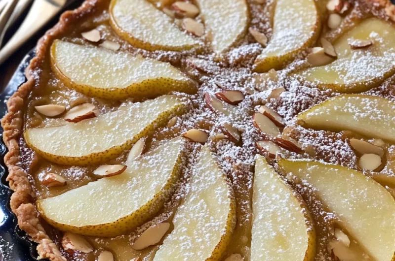 Pear And Almond Crustless Tart - Gluten Free. Impressive And Super Easy