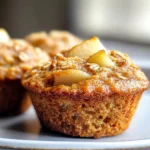 Pear Cardamom Oatmeal Muffins