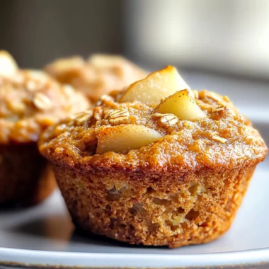 Pear Cardamom Oatmeal Muffins