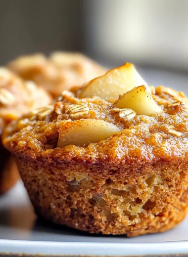 Pear Cardamom Oatmeal Muffins