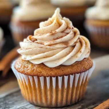 Pumpkin Cupcakes with Cinnamon Cream Cheese Frosting