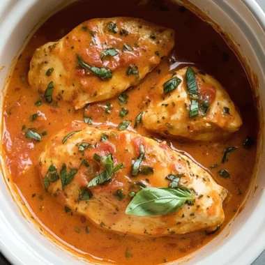 Slow Cooker Creamy Tomato Basil Chicken