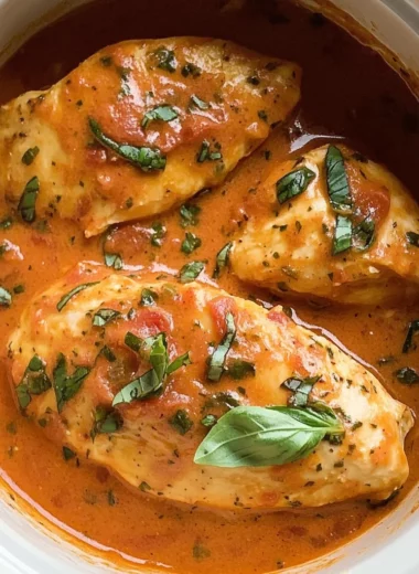 Slow Cooker Creamy Tomato Basil Chicken