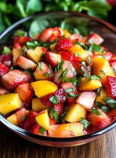 Strawberry Peach Fruit Salad Salsa
