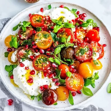 Tomato Pomegranate Burrata Salad