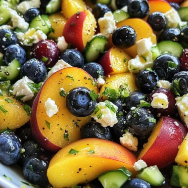 Blueberry Peach Feta Salad