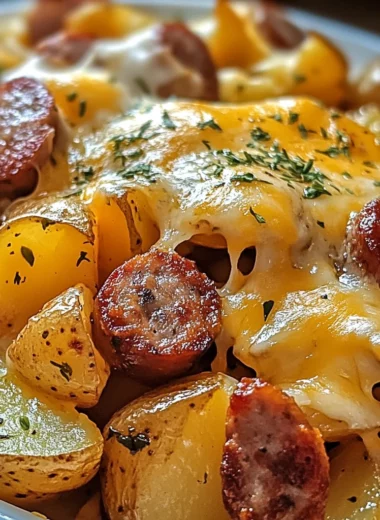 Cheesy Ranch Potatoes and Smoked Sausage