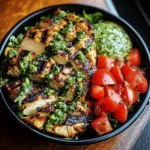 Chimichurri Grilled Chicken Bowl with Garlic Sauce